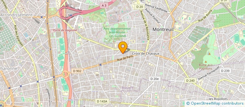 localisation de l'entreprise L'UNION DES JEUNES DE LA COORDINATION DES ASSOCIATIONS DE DEVELOPPEMENT DES CERCLES DE LA REGION DE KAYES EN FRANCE à MONTREUIL