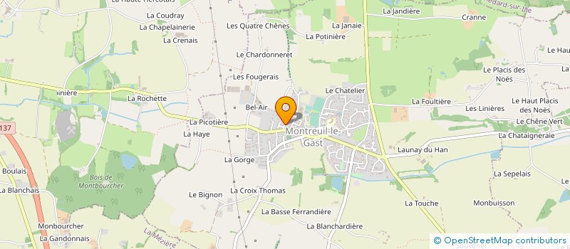 localisation de l'entreprise L.V.I.  MONTREUIL-LE-GAST