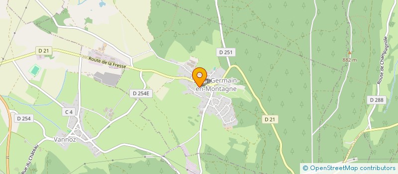 localisation de l'entreprise L.V. INVEST.  SAINT-GERMAIN-EN-MONTAGNE