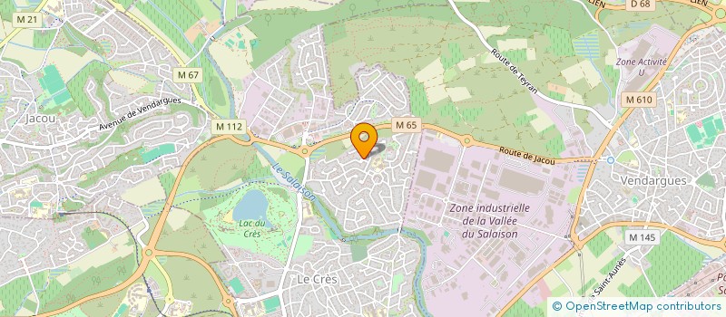 localisation de l'entreprise L.V. PEINTURE  LE CRES