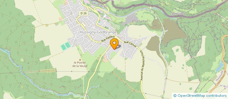 localisation de l'entreprise L.V.S.J.M.  HUSSIGNY-GODBRANGE