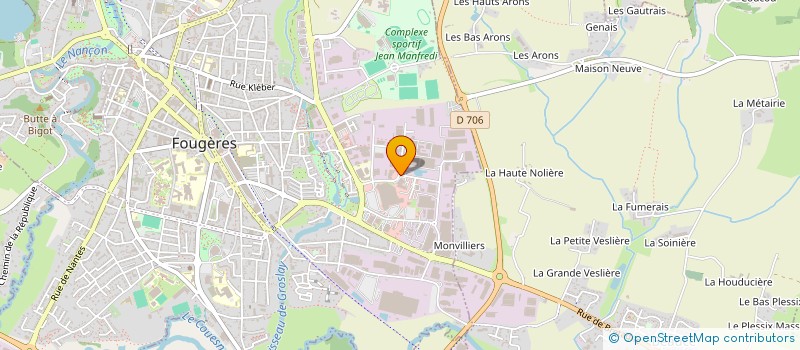 localisation de l'entreprise L2A à FOUGERES