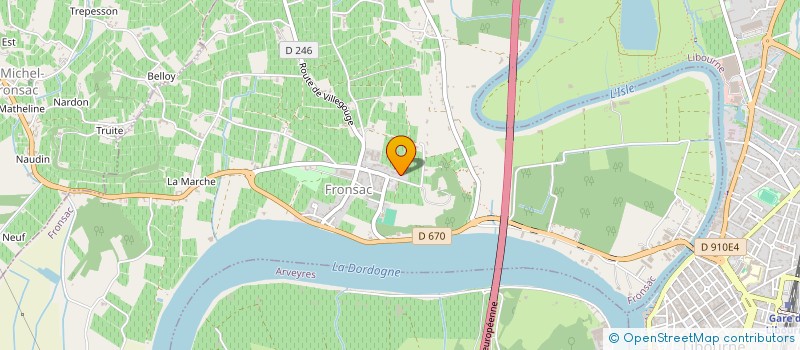 localisation de l'entreprise LA 3 TERTRES BRASSERIE ARTISANALE  FRONSAC