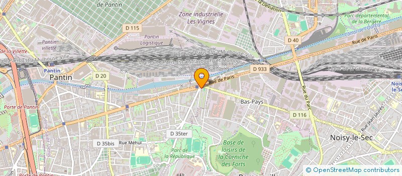 localisation de l'entreprise LA BAGUETTE DOREE  PANTIN