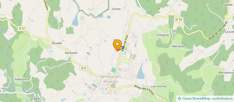 localisation de l'entreprise LA BAIE DES ANGES  VERNOUX-EN-VIVARAIS