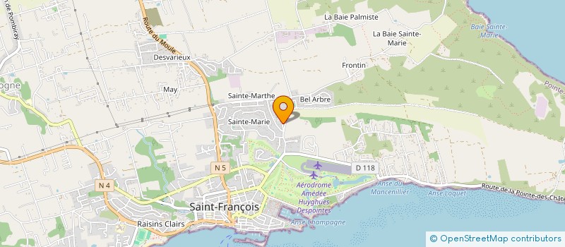 localisation de l'entreprise LA BAIE DES PALMIERS-RESIDENCE STANDING ET SPA à SAINT-FRANCOIS