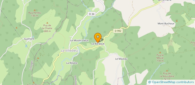 localisation de l'entreprise LA BARAQUE  LA VILLEDIEU