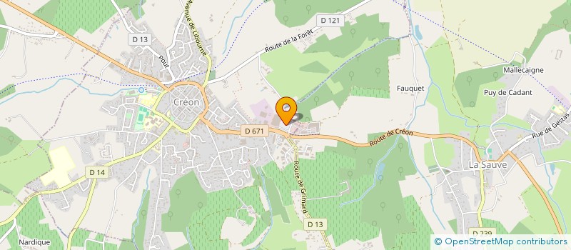 localisation de l'entreprise LA BARAQUE SUCREE  CREON