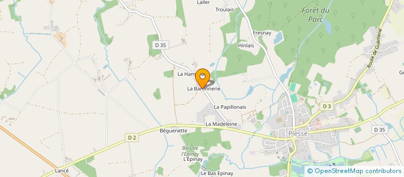 localisation de l'entreprise LA BARONNERIE  PLESSE