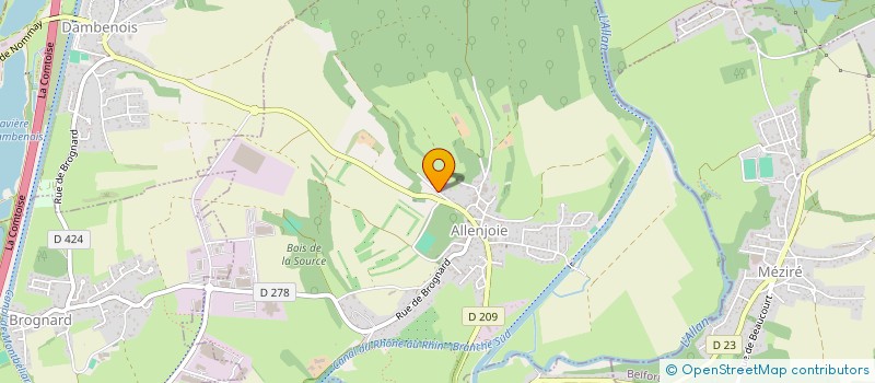 localisation de l'entreprise LA BARRIERE BLANCHE  ALLENJOIE