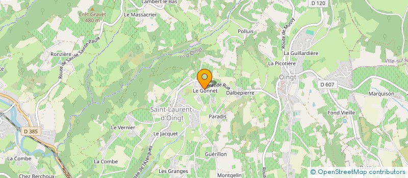 localisation de l'entreprise LA BASTIDE DES HIRONDELLES  VAL D'OINGT