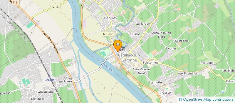 localisation de l'entreprise LA BASTIDE DES VIGNES  CADILLAC-SUR-GARONNE