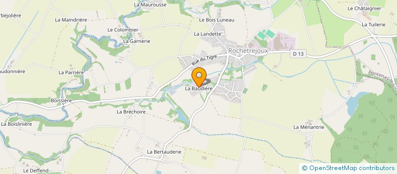localisation de l'entreprise LA BAUDIERE à ROCHETREJOUX
