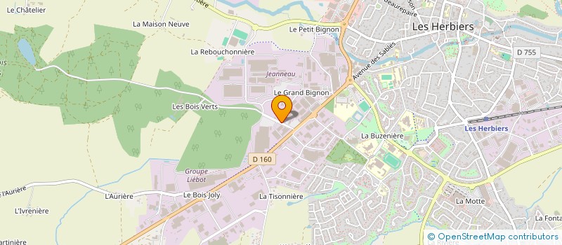 localisation de l'entreprise LA BAUDONNIERE à LES HERBIERS