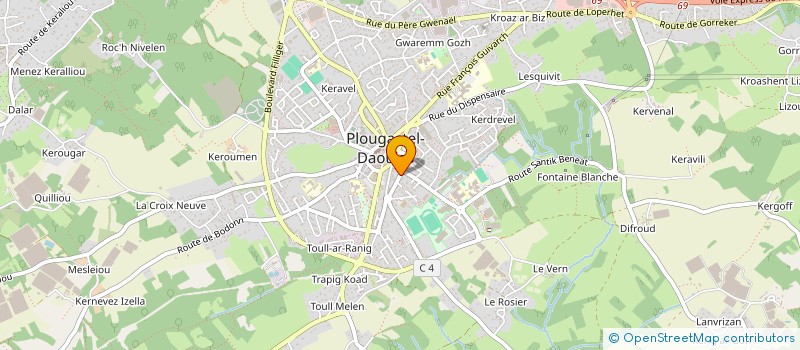 localisation de l'entreprise LA BECASSE  PLOUGASTEL-DAOULAS