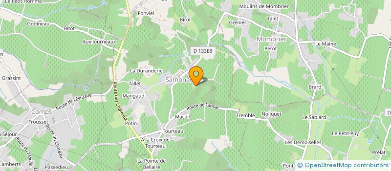 localisation de l'entreprise LA BELLE ETOILE  SAMONAC