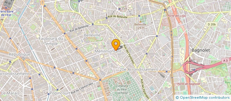 localisation de l'entreprise LA BELLEVILLOISE à PARIS