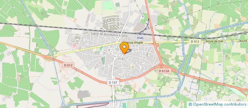 localisation de l'entreprise LA BENJAMINE  VIAS