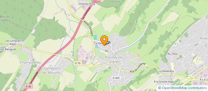 localisation de l'entreprise LA BERGERIE  POUILLEY-LES-VIGNES