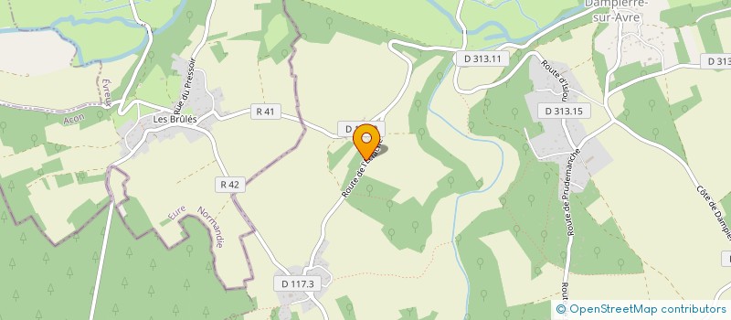 localisation de l'entreprise LA BERGERIE à DAMPIERRE-SUR-AVRE