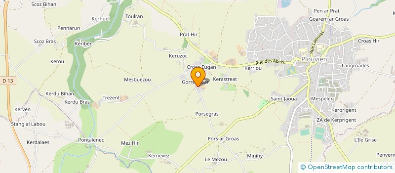 localisation de l'entreprise LA BERGERIE DES ABERS  PLOUVIEN