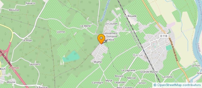 localisation de l'entreprise LA BERGERIE TCL  BARSAC