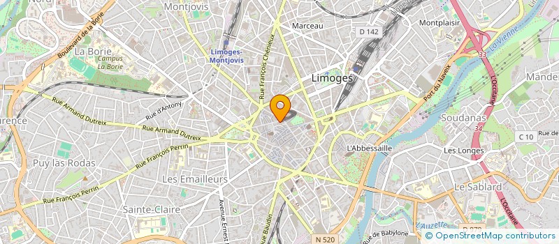 localisation de l'entreprise LA BIBLIOTHEQUE S.A.S. à LIMOGES