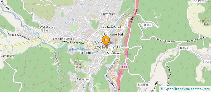 localisation de l'entreprise LA BICYCLETTE à LODEVE