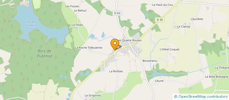 localisation de l'entreprise LA BICYCLETTE JAUNE  IFFENDIC