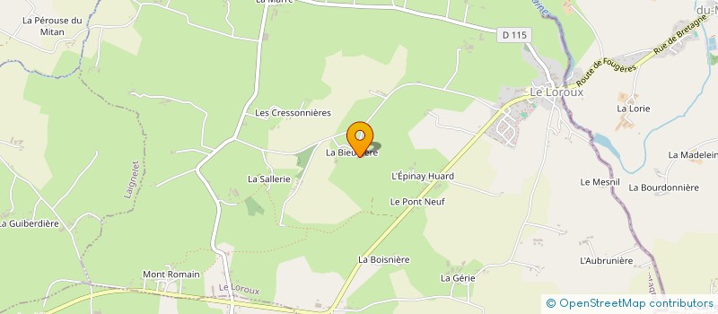 localisation de l'entreprise LA BIEUDIERE à LE LOROUX