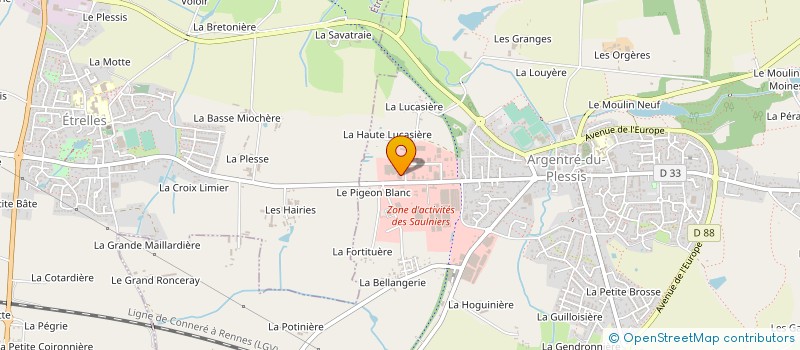 localisation de l'entreprise LA BLINIERE SAS  ARGENTRE-DU-PLESSIS