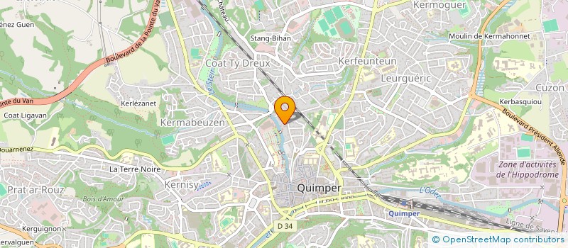 localisation de l'entreprise LA BLUE TEAM à QUIMPER