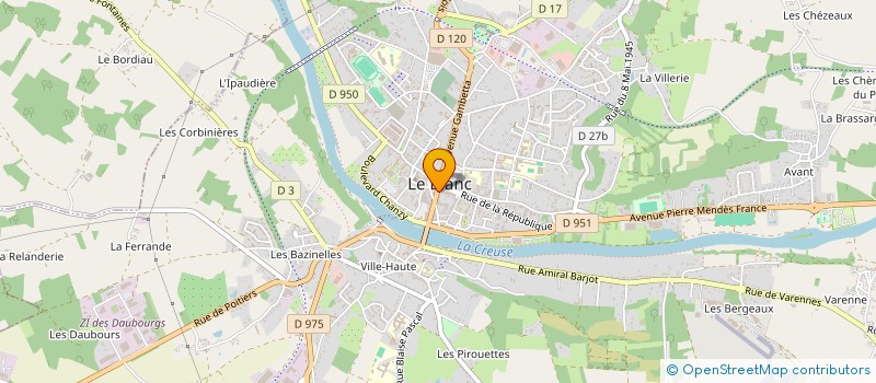 localisation de l'entreprise LA BOITE A LETTRES à LE BLANC