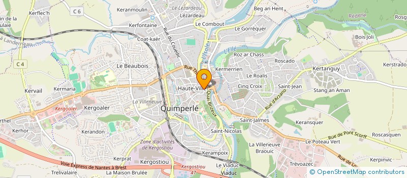 localisation de l'entreprise LA BOITE A  LETTRES  QUIMPERLE