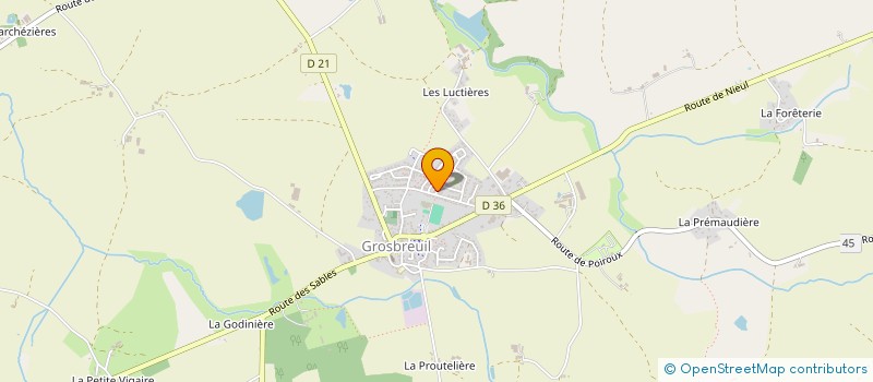 localisation de l'entreprise LA BOITE D'ENSEIGNES à GROSBREUIL
