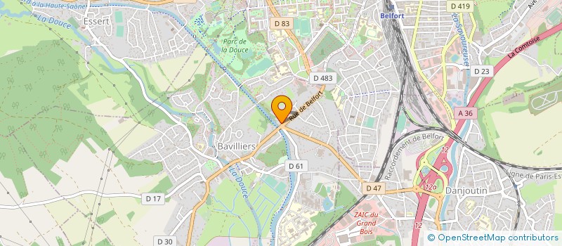 localisation de l'entreprise LA BOITE VERTE à BAVILLIERS