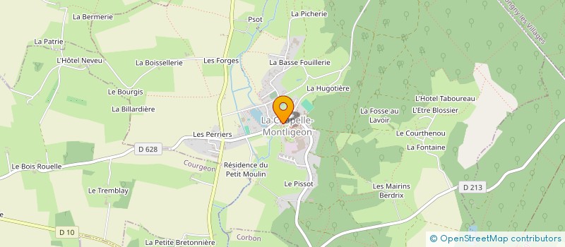 localisation de l'entreprise LA BONNE HUMEUR MONTLIGEONNAISE à LA CHAPELLE-MONTLIGEON