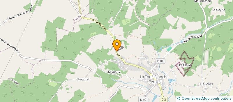 localisation de l'entreprise LA BONNETERIE DU PERIGORD 1948  LA TOUR-BLANCHE-CERCLES