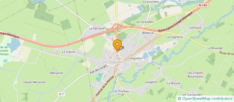 localisation de l'entreprise LA BOUCH 'ET DE PAIN à GOUZON