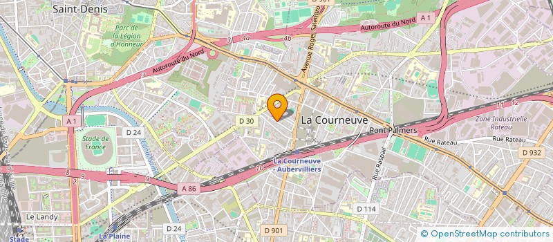 localisation de l'entreprise LA BOUCHERIE DU CENTRE à LA COURNEUVE