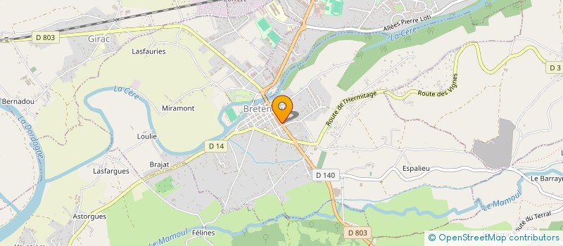 localisation de l'entreprise LA BOULANGE DE BRETENOUX  BRETENOUX