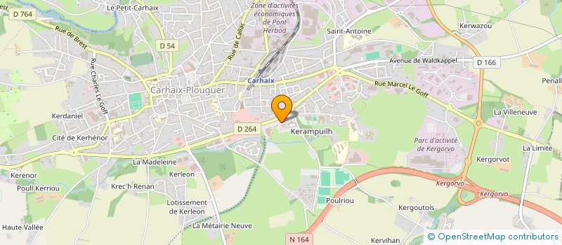 localisation de l'entreprise LA BOULANGERIE DE LA ROCADE à CARHAIX-PLOUGUER