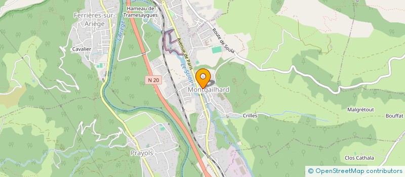 localisation de l'entreprise LA BOULE AMICALE FUXEENNE à MONTGAILHARD
