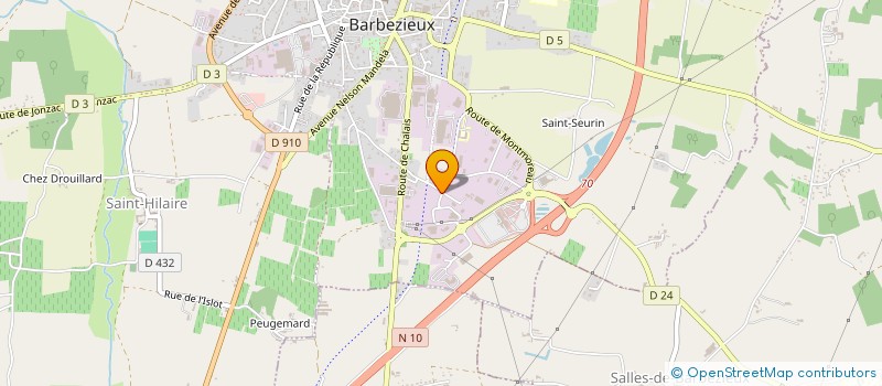 localisation de l'entreprise LA BOULE BARBEZILIENNE  BARBEZIEUX SAINT HILAIRE