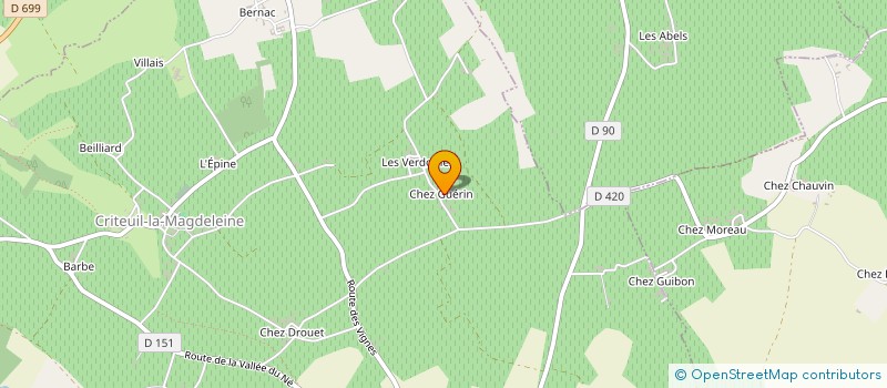 localisation de l'entreprise LA BOULINIERE à CRITEUIL-LA-MAGDELEINE