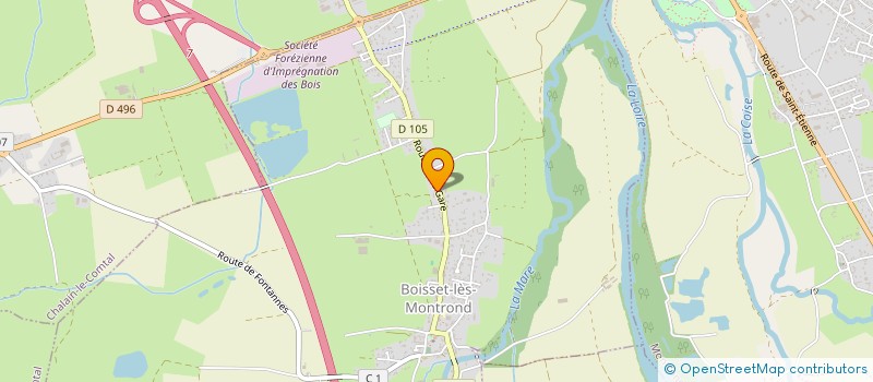 localisation de l'entreprise LA BOURGEE  BOISSET-LES-MONTROND