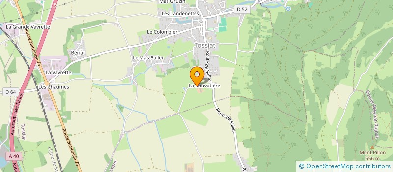 localisation de l'entreprise LA BOUVATIERE à TOSSIAT