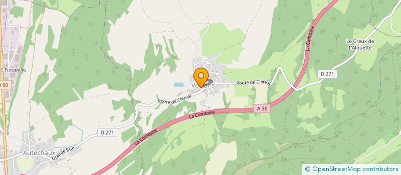 localisation de l'entreprise LA BRETENIERE  VOILLANS