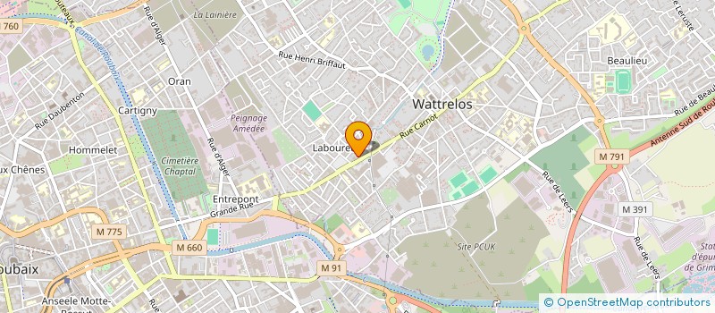 localisation de l'entreprise LA BUGADIERE à WATTRELOS
