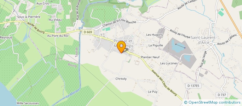 localisation de l'entreprise LA CABANE  PRIGNAC-ET-MARCAMPS